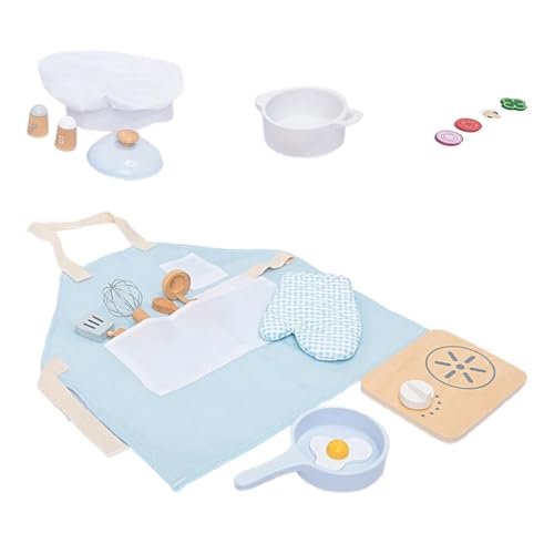 Cooking Set, Wooden Pretend Kitchen Accessories, Toddler Pretend Cooking Set für Vorschule Lernen, Lernspielzeug Set für und Mädchen, ab 3 Jahren von Générique