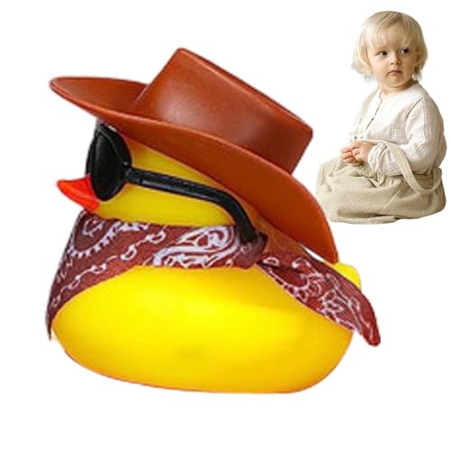 Cowboy-Ente aus Gummi, Cowboy-Ente – lustiges Badespielzeug und Auto-Armaturenbrett-Dekoration | Cooles Ornament, Geschenktüten-Füllung für Partygeschenke, Geburtstage, Zeiten von Générique