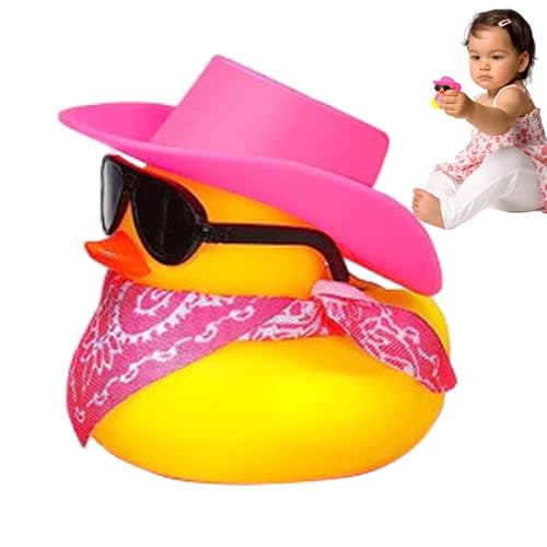 Cowboy-Quietscheente für das Auto, Quietscheente Cowboy-Ente - Cowboy-Ente Auto Dekoration Lustige und coole Gummi-Ente Auto Dekoration Cowboy-Ornament Geschenktütenfüller für Partygeschenke, von Générique