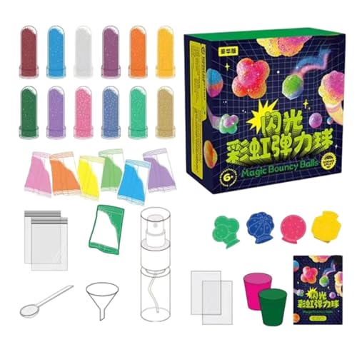 Craft Projects für Kinder, Sensory Ball Toy Set, Wissenschaftsprojekte, Bouncy Ball, interaktive Spielzeugbälle, bunte Sensorik-Bälle 20 x 6,5 x 15 cm, für und Mädchen von Générique