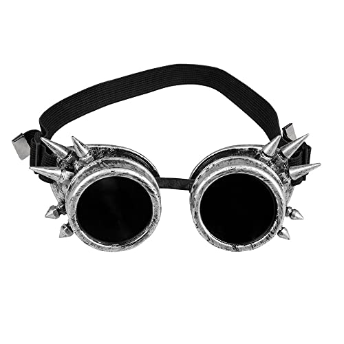 Boland - Brille Cyberpunk, Retro, Spacy, Steampunk, Dornen, Gummiband, Karneval, Halloween, Fasching, Mottoparty, Zubehör für Kostüme von Boland