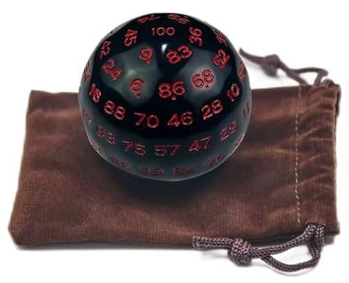 D100 Hochwertige 100-seitige Würfel mit Tasche für Rollenspiele, JDR, Dungeons und Drachen, DND, Pathinder, Spielbuch, LDVELH (rot) von Générique