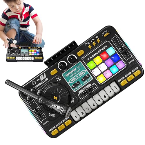DJ-Mixer für – Klavier mit Mikrofon, Musiktastatur mit LED-Leuchten und interaktiven Tönen | Tragbares Musikinstrument, wiederaufladbar, USB, DJ-Tisch für AP DJ-Mixer für – Klavier mit Mikrofon, Musiktastatur mit LED-Leuchten und interaktiven Tönen | Tragbares Musikinstrument, wiederaufladbar, USB, DJ-Tisch für AP von Générique