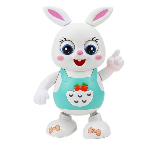 Dancing Rabbit Toy, Cartoon Dancing Rabbit Toy, Body Twist Toy mit Musik und Lichtern, lustiges Cartoon-Head-Up Training Rabbit, niedliches Musikspielzeug für Jungen und Mädchen, interaktives lustiges von Générique