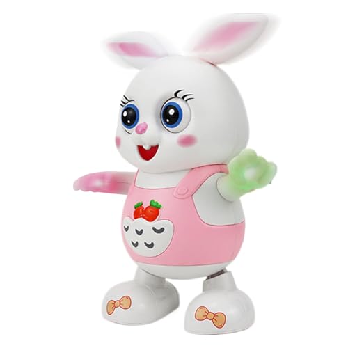 Dancing Rabbit Toy, Cartoon Dancing Rabbit Toy, Body Twist Toy mit Musik und Lichtern, lustiges Cartoon-Head-Up Training Rabbit, niedliches Musikspielzeug für und Mädchen, interaktives lustiges von Générique