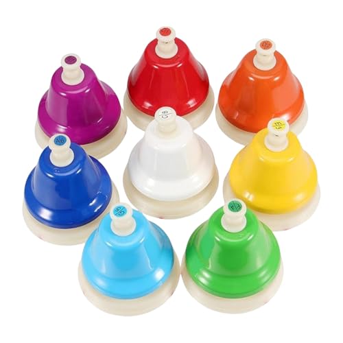 Desk Hand Bells, Musikspielzeug, 8 Noten, bunt, lustige Instrumente, Lernspielzeug für Kinder, ideal für Thanksgiving, Klassenzimmer, 3,15 x 3,15 Zoll von Générique