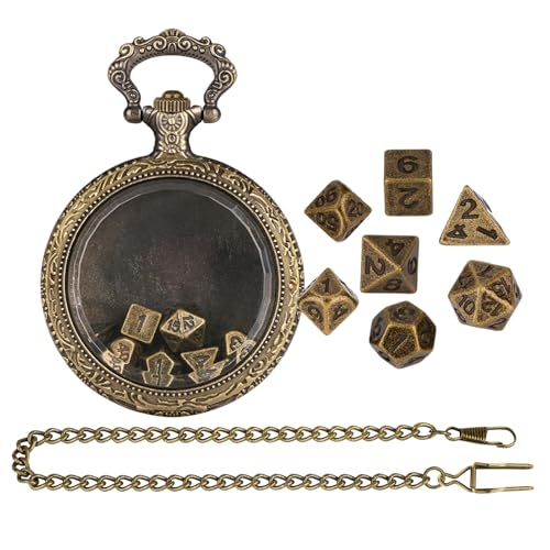 Dice Set, Pocket Case, Vintage Polyhedral Metal Game Props, Pendant Chain Holder with Classic Design, Table Entertainment Accessory for Role Playing Adventure, 1,77 x 2,48 x 0,59 Zoll Dice Set, Pocket Case, Vintage Polyhedral Metal Game Props, Pendant Chain Holder with Classic Design, Table Entertainment Accessory for Role Playing Adventure, 1,77 x 2,48 x 0,59 Zoll von Générique