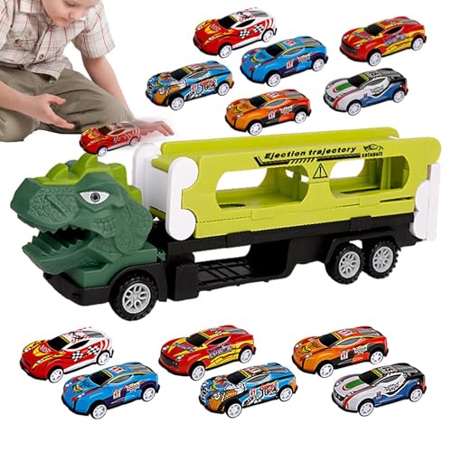 Dinosaurier-Lkw-Spielzeug, Dinosaurier-Truck | Dinosaurier-Spielzeug-Spielzeug-Rennstrecke, Dinosaurier-Transportwagen mit 12 Spielzeugautos, Lernspielzeug von Générique