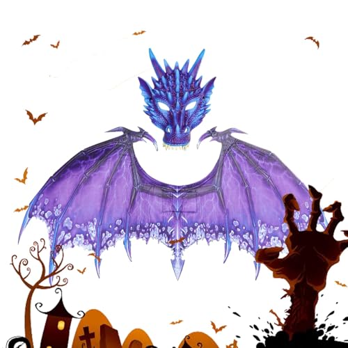 Drachen-Cosplay-Zubehör | Halloween-Kostüm-Set | Maskerade-Dinosaurierkostüm | Dinosaurier-Outfit für Erwachsene, Drachen-Gesichtsmaske 95 x 45 cm / 37,4 x 17,72 Zoll für Halloween, von Générique