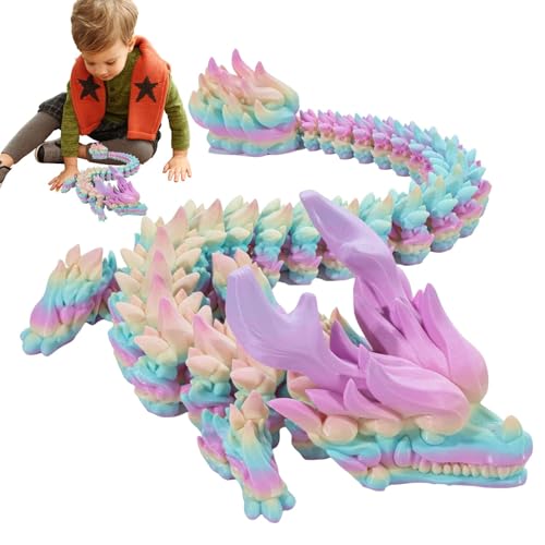 Drachen-Fidget-Spielzeug, Drachen-Spielzeug, bedruckt, vollständig bewegliches Drachen-Druckspielzeug, flexibler Gelenkdrache, Ostereierkorb, für Zuhause, für von Générique