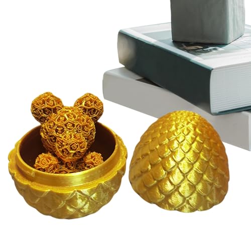 Dragon Egg Fidget Drachenei 3D gedrucktes Drachenei | 3D gedrucktes rosa Bärenspielzeug | Ostereier Korb für Heimdekoration, Fidget Spielzeug für Enthusiasten, Jungen von Générique