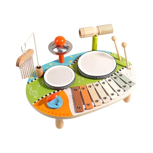 Drum Set für Kleinkinder – Musikspielzeug aus Holz mit Xylophon für Babys, kreative Rhythmusinstrumente | Entwicklung des Babyspielzeugs für die Familienzeit, ideal für Kinder Drum Set für Kleinkinder – Musikspielzeug aus Holz mit Xylophon für Babys, kreative Rhythmusinstrumente | Entwicklung des Babyspielzeugs für die Familienzeit, ideal für Kinder von Générique
