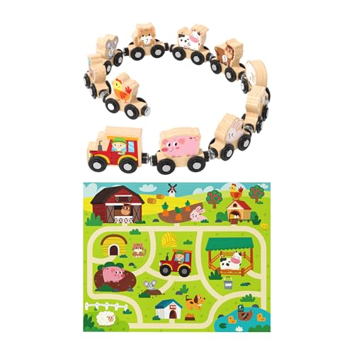 Eisenbahn-Set aus Holz – Railway-Nummer, Zug für Toddler Activity Toy | Eisenbahnbahn aus Holz für Mädchen 2 3 4 Jahre, Lerngeschenk für den Tisch m Eisenbahn-Set aus Holz – Railway-Nummer, Zug für Toddler Activity Toy | Eisenbahnbahn aus Holz für Mädchen 2 3 4 Jahre, Lerngeschenk für den Tisch m von Générique