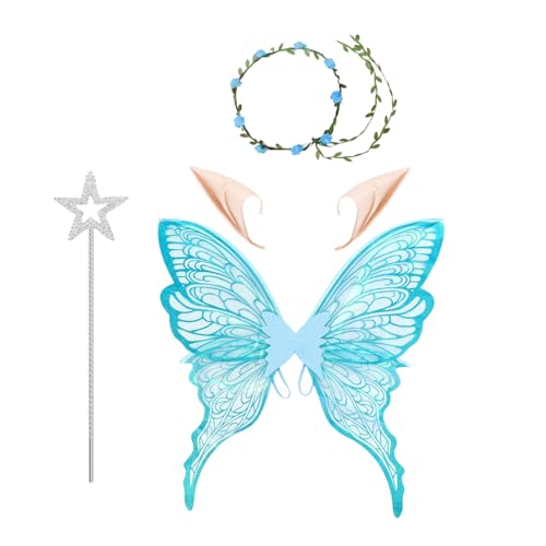 Engelsflügel-Kostüm – Fairy Wing für Frauen, Cosplay-Outfit | Fantastische bunte Feenflügel, sortiert, Ohren, ideal für Halloween-Partys, Schwestern, Kleidung für kleine A Engelsflügel-Kostüm – Fairy Wing für Frauen, Cosplay-Outfit | Fantastische bunte Feenflügel, sortiert, Ohren, ideal für Halloween-Partys, Schwestern, Kleidung für kleine A von Générique