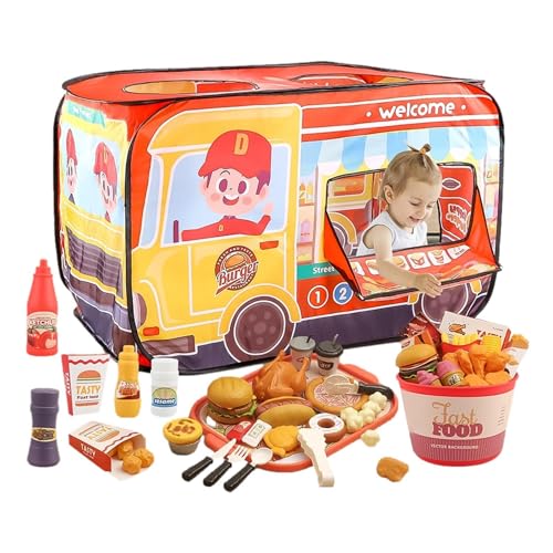 Fast Food Play Food Toys, Fitend Play Food Toy – Küche simuliert Spielzeug Zubehör | Restaurant Spiel für Hamburger, Pommes Frites, Brathähnchen, ab 3 Jahren von Générique