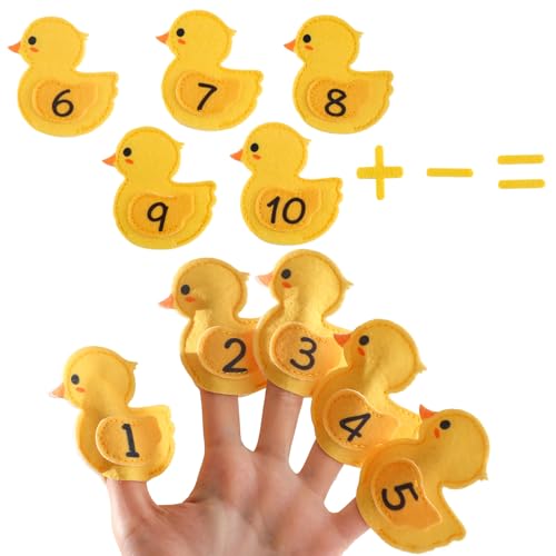 Fingermossets, Handpuppen für Kleinkinder | niedliche gelbe Entenfilz-Fingerpuppen | Mathematik-Lernspielzeug, Addition und Subtraktionsspiele, Rollenspiele Fingermossets, Handpuppen für Kleinkinder | niedliche gelbe Entenfilz-Fingerpuppen | Mathematik-Lernspielzeug, Addition und Subtraktionsspiele, Rollenspiele von Générique