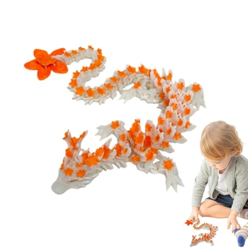 Flexible Drachendichtungen, 3D-Druck, Drachenspielzeug, Skulptur zu Hause, Drachenspielzeug, flexible Drachenskulptur für Kinder und Erwachsene, Rot, Blau, Orange von Générique