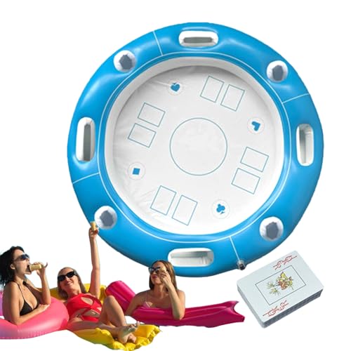 Floating Game Tisch, Inflating Card Game Tische, 39,37 Zoll Drink Holder Design Activity Accessories mit Spielkarten für heiße Weather, Männer, Frauen und Erwachsene Floating Game Tisch, Inflating Card Game Tische, 39,37 Zoll Drink Holder Design Activity Accessories mit Spielkarten für heiße Weather, Männer, Frauen und Erwachsene von Générique