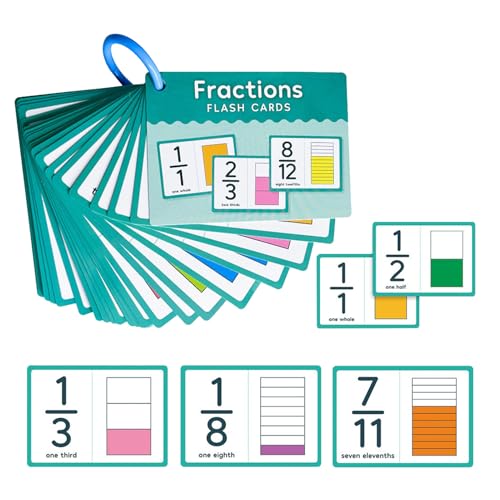 Fraktionsspiel für Fraktionen, 35 mathematische Flash-Karten | Interaktives Spielzeug für Teilungsfraktionen, Lernspielzeug von Fraktionen von 1 bis 12 für Zubehör von Générique