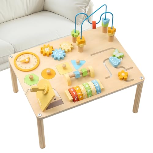 Générique Baby Activity Table – 8 in 1 Holzspielzeug | Lerntisch | Lernspielzeug aus Holz mit Shape Sorter und Bead Maze für Jungen Mädchen Kinder Preschool Daycare Enhanced Skills Générique Baby Activity Table – 8 in 1 Holzspielzeug | Lerntisch | Lernspielzeug aus Holz mit Shape Sorter und Bead Maze für Jungen Mädchen Kinder Preschool Daycare Enhanced Skills von Générique
