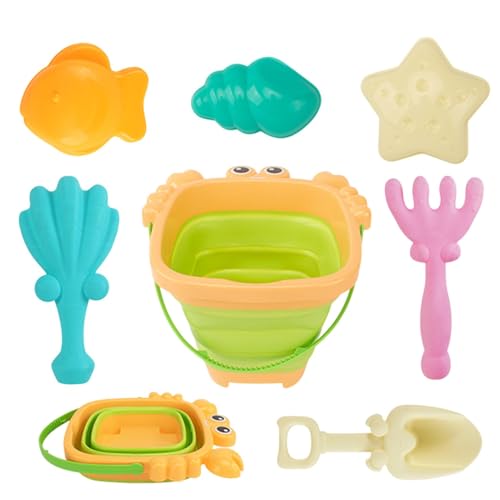 Générique Beach Sand Toy, Kinder Beach Sand Shovel mit faltbarem Bucket, Lernspiel im Sommer, interaktives Outdoor-Spielzeug, Spielset für Kinder im Alter 3-10 Jahren von Générique