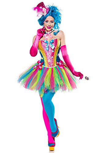 Generique - Candy Clown-Kostüm für Damen Bonbons bunt S (36) von Generique -