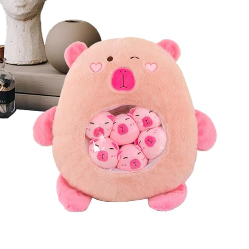 Générique Capybara Gefülltes Tier, enthält 6 kleine Puppen, Capybara-Plüschpuppe, Plüschtier, weiches Plüsch-Spielzeug für , Schlafzimmer, cozy Home Decor für Kinder, niedliches Geschenk für von Générique