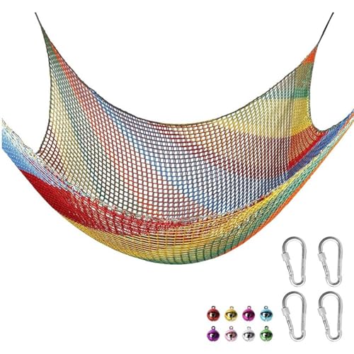 Générique Children's Playground Climbing Cargo Net Double-Layer Climbing Cargo Net, Playground Safety Net mit mehrfarbigem Design – perfekt für Baumhäuser, Hindernisse und Backyard Spaß von Générique