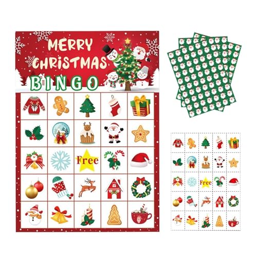 Générique Christmas Game Cards Set, Interactive Paper Card Game, Seasonal Friends Game, Classroom Game Set, Kids Christmas Game, School Classroom Activity, Board Game for 24 Players von Générique