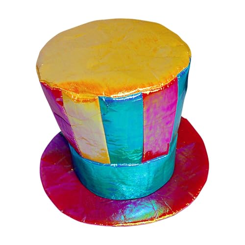 Générique Clown Hat, Crazy Stripe Rainbow Hat, Adult Rainbow Kostüm, Top Hat, Fun Clown Top Hut für Karneval, Themenpartys, Festivals, Kinder und Erwachsene, bunt für alle Altersgruppen von Générique