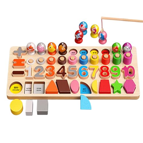 Générique Counting Games | Counting Games for 3 Year Olds | Holzzahlen Puzzle, Shape Sorter Counting Game, 17,9 x 43,7 cm (7,09 x 17,72 Zoll) Preschool Shape and Number Matching Toy for Early Learning von Générique