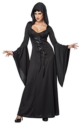 Generique - Dämonisches Hexen-Kostüm für Damen Halloween Vampirin schwarz L (42/44) von California Costumes