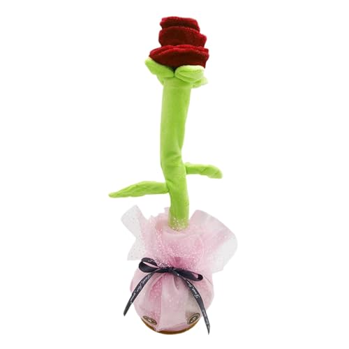 Générique Dancing Flower, tragbar, Wriggle Singing Plush Flowers, 33,7 x 8,27 cm, lustiges Lernspielzeug, interaktives rosa Musikspielzeug, USB-Ladegerät, ideal für Babys, Jungen und Mädchen von Générique