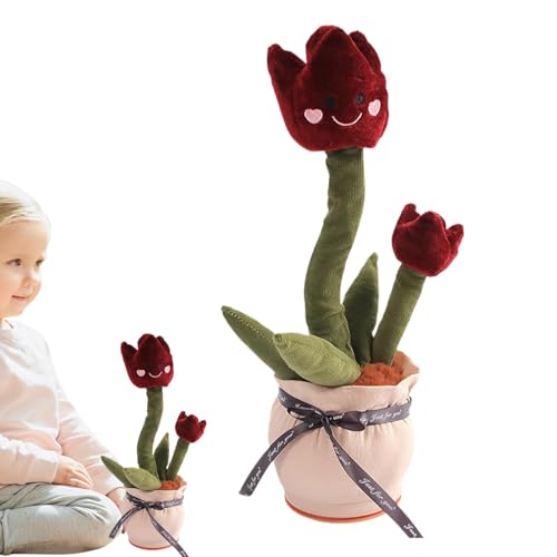 Générique Dancing Flower, tragbar, Wriggle Singing Plush Flowers, 33,7 x 8,27 cm, lustiges Lernspielzeug, interaktives rosa Musikspielzeug, USB-Ladegerät, ideal für Babys, und Mädchen von Générique