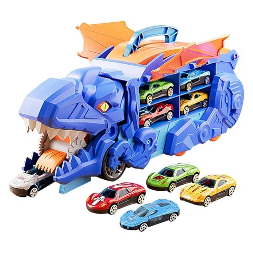 Générique Dinosaur Truck Toy, Dinosaurier, Pull Back Dinosaur Car Toys, Tragbares Dinosaurier-Truck mit Auto, 30,5 x 12,99 x 12 x 5,12 cm Race Track Dinosaur Truck Spielzeug mit Auto Toys, von Générique