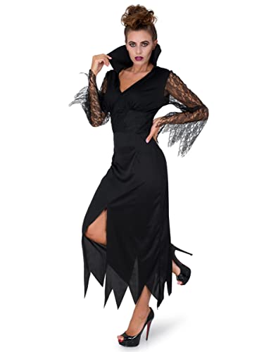 Generique - Düstere Zauberin Halloween Gothic-Kostüm für Damen schwarz - S von Generique -