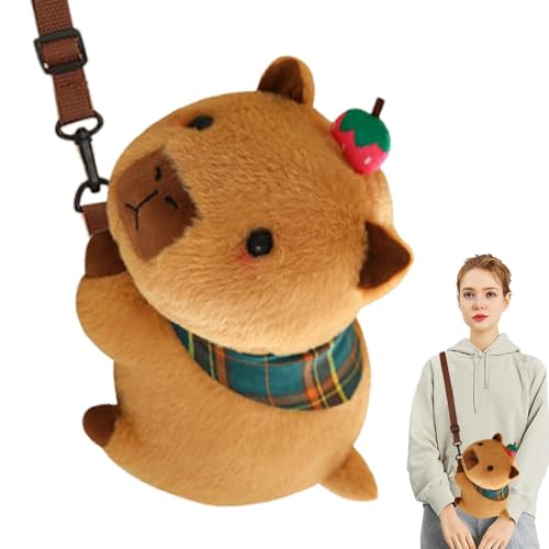 Générique Entzückender Capybara-Rucksack, Capybara Plüschtier, Capybara-Tierspielzeug – niedliche Plüschtiere mit angenehmer Haptik, Capybara-Spielzeug aus Plüsch für Wohnzimmer von Générique