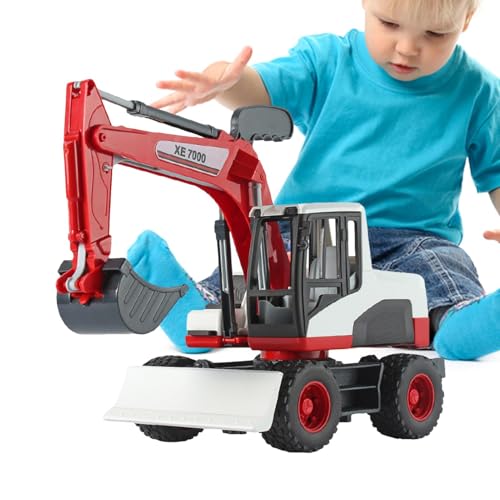 Générique Excavator Toy, Konstruktion Truck Toy, Inertia-Powered Vehicle, 13,39 x 5,12 Zoll Manual Control Car for Kids 3+, Plaything with Lights and Sounds, Fun Construction for Children von Générique