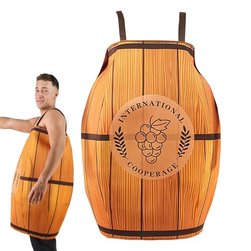 Générique Fass Kostüm für Erwachsene | Cosplay-Halloween-Outfit | Kostüm mit Trägern für Männer und Partys, Halloween, Oktoberfest, Anlässe, Verkleidungen Générique Fass Kostüm für Erwachsene | Cosplay-Halloween-Outfit | Kostüm mit Trägern für Männer und Partys, Halloween, Oktoberfest, Anlässe, Verkleidungen von Générique