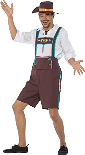 Generique Fesches Trachtenkostüm für Herren braun-Weiss L von karnivalcostumes