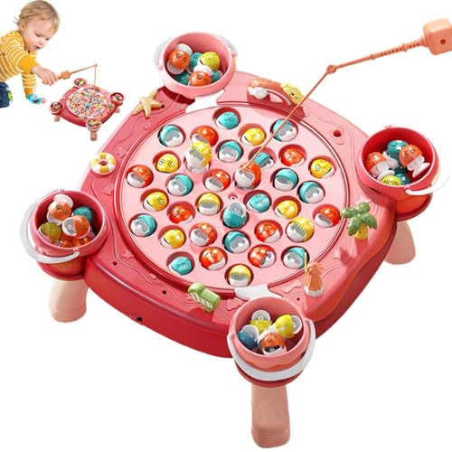 Générique Fishing Game, Rotating Magnetic Fish Board mit Musik, 29 x 38 cm, interaktives Lernspielzeug, lustiges Entwicklungsspiel für und Kinder, Alter 3-5, , Mädchen von Générique