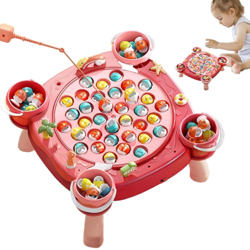 Générique Fishing Game Rotating Board, magnetisches Fishing Toy mit Musik, 30 x 30 x 9 cm / 11,81 x 11,81 x 3,54 Zoll, Lernspaß für Kleinkinder, , Mädchen, Alter 3-5 ABS von Générique