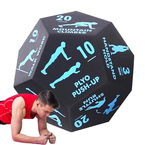 Générique Fitness-Würfel, 12-seitiges Würfelspiel für Gruppenfitness – Sporttraining für Kniebeugen, Dehnung, Yoga und Springen Générique Fitness-Würfel, 12-seitiges Würfelspiel für Gruppenfitness – Sporttraining für Kniebeugen, Dehnung, Yoga und Springen von Générique