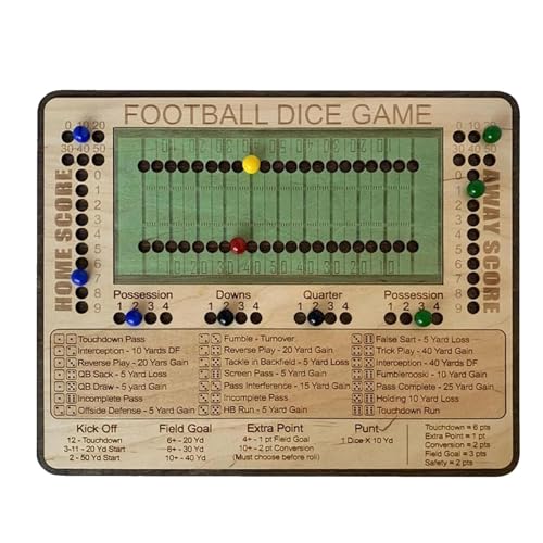 Générique Football Board Game, Football Dice Tray, Family Football Game, Wooden Football Game, Football Dice Game, Portable Football Game, Tabletop Football Game, Football Game for Families von Générique