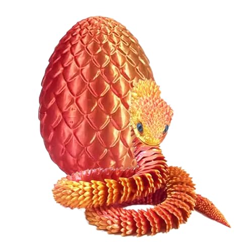 Générique Gedrucktes Snake Egg, niedliches Tier-Ei, Snake mit Egg Dekoration, bedruckt mit Tier-Egg, Fidget Snake Egg, Snake Egg Desk Decoration, bedruckte Schnake, Tier-Fidget Egg von Générique