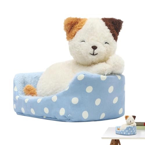 Générique Getuftete Tiere, Dog Cat Plüsch, Desk Decor Stuffed, Huggable Plüschtiere, weich, Huggable Dog Cat Stuffed Tiere mit Bett und Plüschtiere für Kinder und Erwachsene von Générique