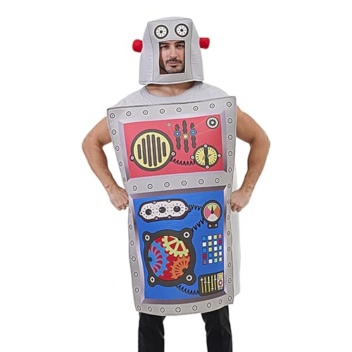 Générique Halloween-Kostüm, Roboter-Kostüme für Erwachsene, lustig und atmungsaktiv, Cosplay-Set, bequem, für Rollenspiele, Halloween Générique Halloween-Kostüm, Roboter-Kostüme für Erwachsene, lustig und atmungsaktiv, Cosplay-Set, bequem, für Rollenspiele, Halloween von Générique