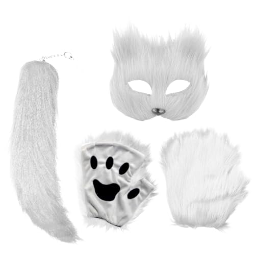 Générique Halloween Tiergesichtsdecke, Tiermaskerademaske | Cosplay-Maske mit Schwanz und Handschuhen | Requisiten für Fotokabine, Halloween-Maske für die Halloween-Nacht Générique Halloween Tiergesichtsdecke, Tiermaskerademaske | Cosplay-Maske mit Schwanz und Handschuhen | Requisiten für Fotokabine, Halloween-Maske für die Halloween-Nacht von Générique