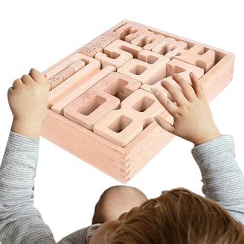 Générique Holzblöcke, Math Manipulative, Zahlen Stacking Toys, 2 verschiedene Größen, Digital Building Blocks for Preschool Learning in Home, Ideal 1 bis 3 Jahre alt von Générique