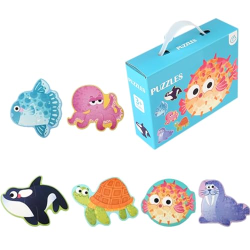 Générique Jigsaw Puzzles | Jigsaw Puzzles für Kinder | Sea Animal Jigsaw Puzzles, bunte Tier-Puzzles für Alter 3 bis 6, 20 x 15 x 5,5 cm, Lernaktivitäten für feine Motorskills von Générique